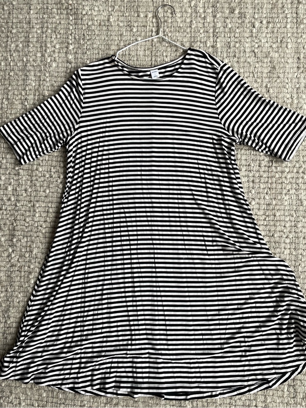 Black & White Striped Swing Dress | Large